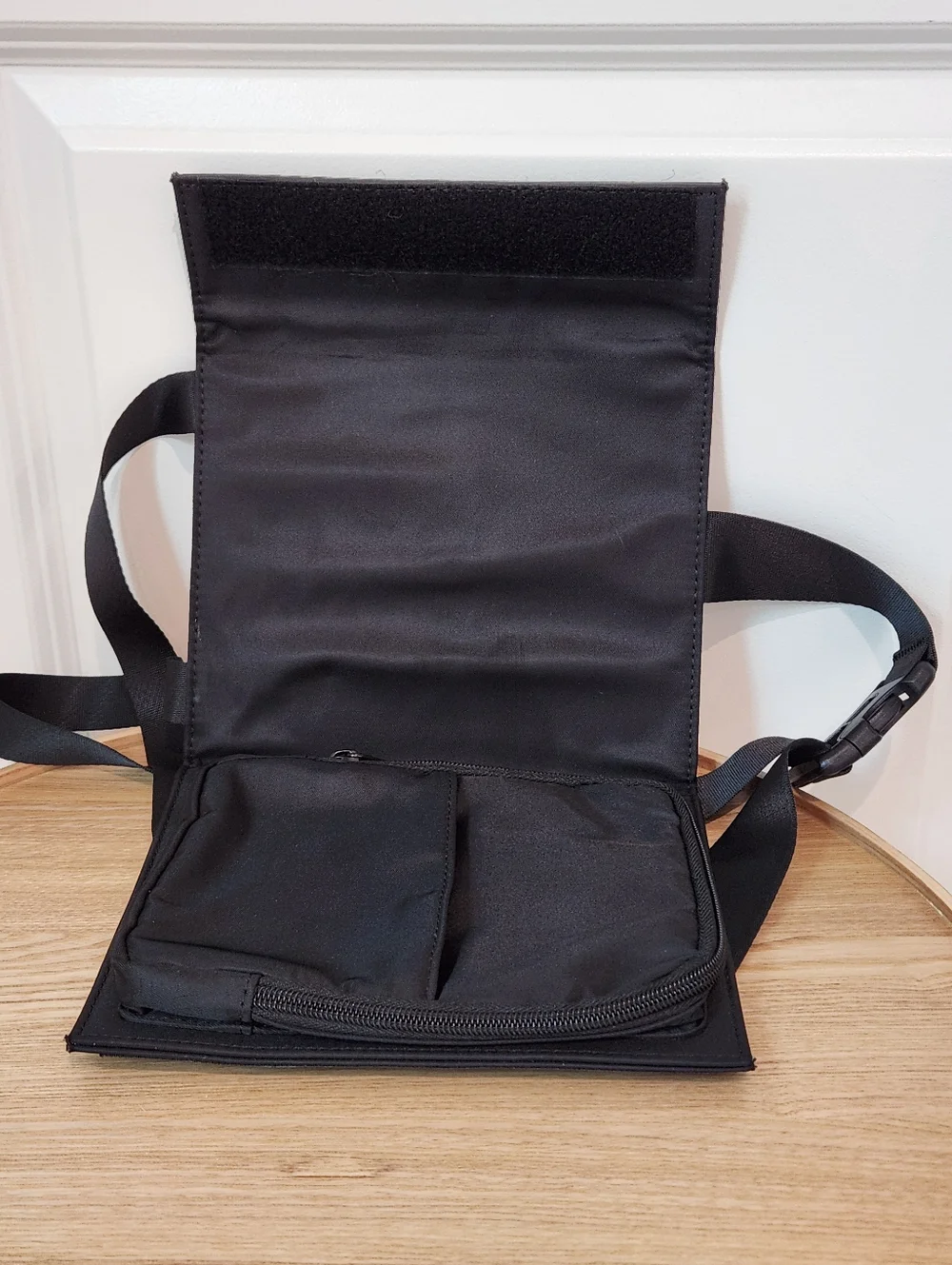 Foregoer Black Men’s Nylon And Leatger Crossbody Sling Bag